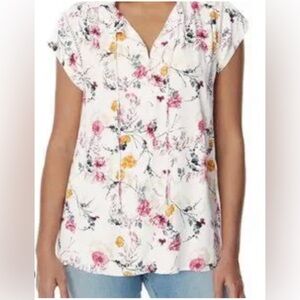 Buffalo Ladies' Floral Blouse Size M Ivory Floral Cascade